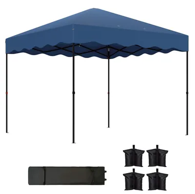 Image de Tente pliante pop-up - Tente de jardin 3 x 3 m - Protection UV 50+ - Tissu Oxford - Montage rapide - Bleu