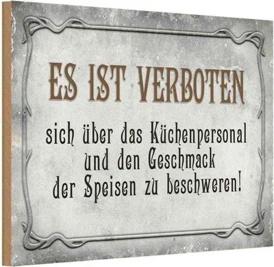 Produktbild von vianmo Holzschild 12x18 cm Verboten über Küchenpersonal Warnschild Hinweisschild