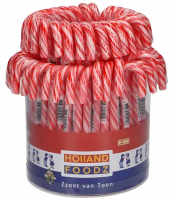 Produktbild von Holland Foodz Zuckerstangen 12cm rot-weiß 72er