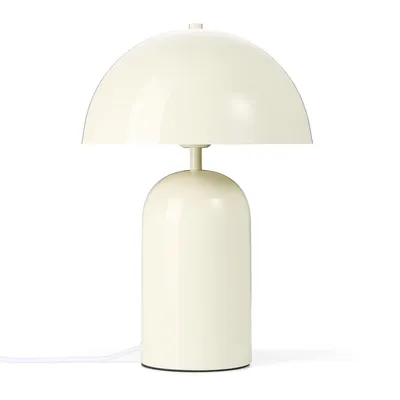 Produktbild von draadwerk® Tischlampe Pilz | Moderne Lampe aus pulverbeschichtetem Metall | Retro Schreibtischleuchte aus Metall | Vintage Lampe mit Kuppelschirm | E27 | Emilia (Creme)