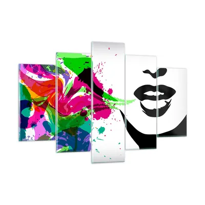 Produktbild von Bilder auf glas - Frau Gesicht Lippen Make-up - 150x100cm - Glasbilder - Wandbilder - Kunstdruck - zum Aufhängen bereit - Wanddekoration aus Glas - Glas Bilder - Wandbild auf Glas - GEA150x100-2634
