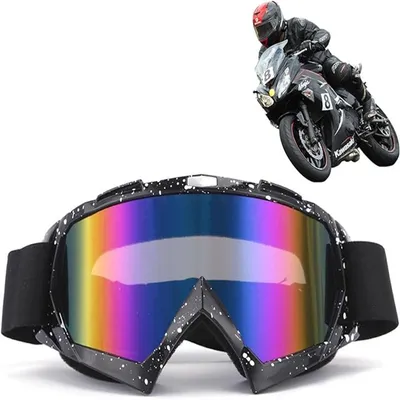 Productafbeelding van Minicee Ski-bril, motorbril met schuimrubberen padding – UV-bescherming, crossbril voor skiën, motorrijden en outdoor sport – uniseks, zwart