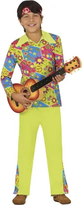 Immagine prodotto di Fiestas Guirca - Costume hippie per bambini Set FG1414 (116) (verde/colorato)