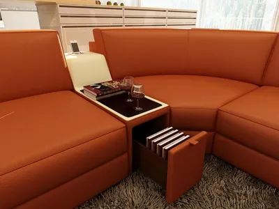 Produktbild von Ledersofa Couch Wohnlandschaft U-Form Design Modern Sofa 5103 Sofas Couchen Neu