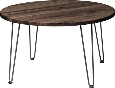 Produktbild von LAMO Manufaktur Couchtisch rund aus Holz 80 cm | Beistelltisch couch | Wohnzimmertisch rund, Kaffeetisch, runder Couchtisch | Stärke: 28 mm, Farbe: Ebenholz, Beine: Anthrazit, Höhe: 43 cm