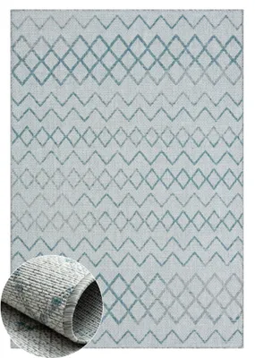 Obrázek produktu pro Venkovní koberec MY-RUG "Lumina" 150x80 cm, šedý, s hravým vzorem, útulný pro vaši zahradu a balkon