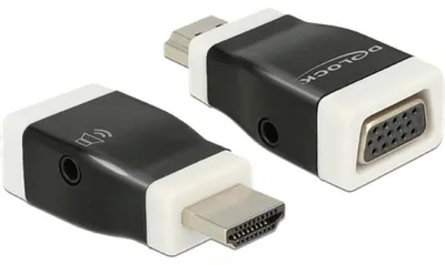 Produktbild von DeLOCK 65586, HDMI-A, VGA, Schwarz, Weiß
