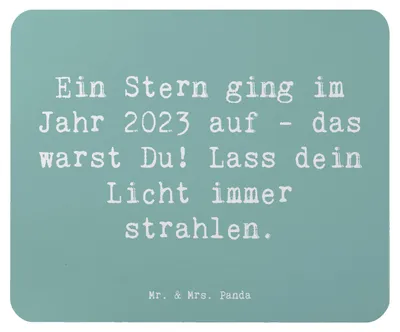 Produktbild von Mr. & Mrs. Panda Mauspad Spruch 2023 Geburtstag Stern - Meeresbrise - Geschenk, Happy Birthday, Ein ging im Jahr auf, Mouse Pad, laptop, pc mousepad, mausunterlage