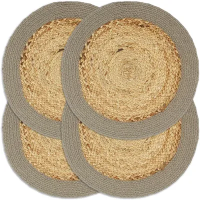 Produktbild von Tischsets 4er-Set in Natur und Grau, 38 cm aus Jute und Baumwolle