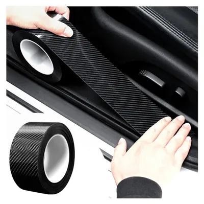 Produktbild von Kantenschutzfolie Selbstklebend für Autos, Schutzfolie für Einstiegsleisten (Schwarz/5cmx10m)