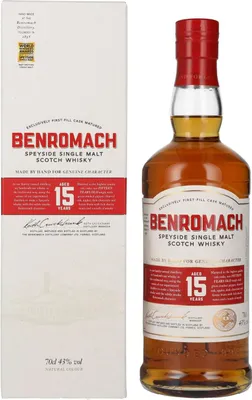 Produktbild von Benromach 15 Jahre Speyside Single Malt Scotch Whisky in Geschenkpackung | 43 % vol | 0,7 l