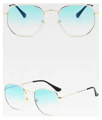 Produktbild von Polygonale Sonnenbrille für Damen und Herren, leichter Metallrahmen, UV400 Schutz