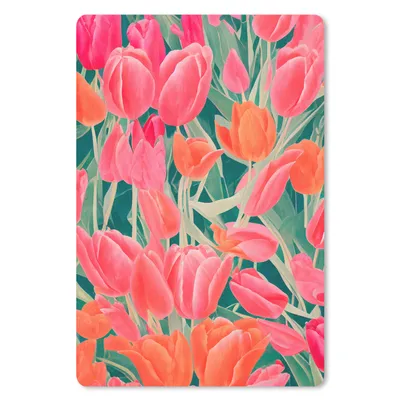 Produktbild von MuchoWow® Mauspad Mousepad Tulpen - Blumen - Rosa - Rot - Kunst 18x27 cm - Mousepads - Maus Mat - Pad - Mausunterlage