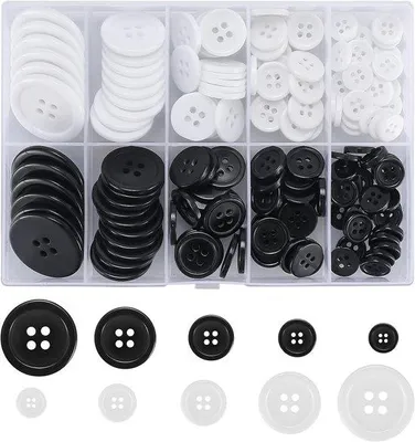 Produktbild von Kabelbindersatz - schwarz-weiss - 160 Stück - 4 Löcher - 10-25 mm