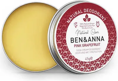 Zdjęcie produktu dla Ben & Anna BA03PG, Kobiety, Dezodorant, Dezodorant w kremie, Słoiczek, 45 g, Grejpfrut