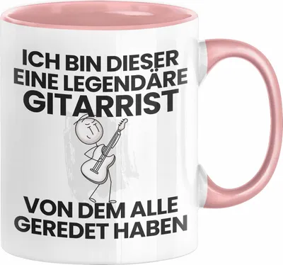 Produktbild von Gitarrist Geschenk Tasse Lustige Geschenkidee Geburtstag für Gitarrist Ich Bin Dieser Legendäre Gitarrist Von Dem Alle Geredet Haben Kaffee-Becher (Rosa)