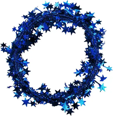 Produktbild von Oblique Unique Folien Girlande Stern Lametta Hängedeko Tisch Deko Geburtstag Weihnachten Silvester Party - blau