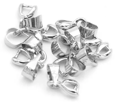 Produktbild von Vintageparts 10 Collierschlaufen, platinfarben, 12 mm