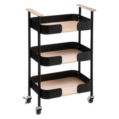 Immagine prodotto di 5Five Simply Smart Servierwagen Blackwood, Küchenwagen, Rollregal, Eisen, MDF, 75 cm, 167789