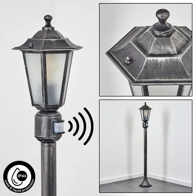 Produktbild von Rivale Wegeleuchte m. Bewegungsmelder aus Metall/Glas in Schwarz-Silberfarben