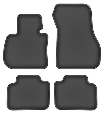 Image de Tapis de sol en moquette pour BMW 2 F45 2015- (Active tourer) – jeu 4 pièces, gris graphite, sur mesure – Wielganizator DURBAN