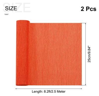 Produktbild von 2 Stš¹ck Krepppapier Feuerrot, 2.3 m ¡Á 50 cm Floristen Krepp Papier Bunt fš¹r Handwerke, Party, Schulpapier, Kr?uselpapier, Verpackung, Blumen DIY