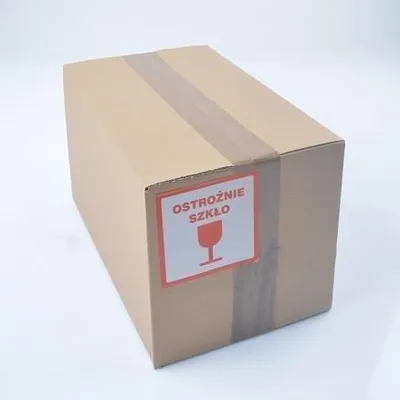 Zdjęcie produktu dla Naklejki Etykiety OSTROŻNIE SZKŁO 100x100mm 100szt