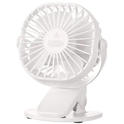 Produktbild von Leise Ventilator 360° Mini USB Clip Ventilator Tischventilator mit Batterie Weiß