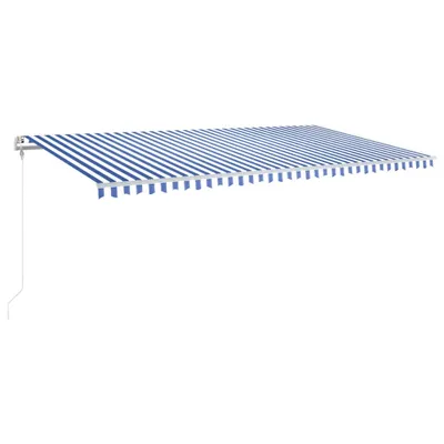 Image de vidaXL Store automatique rétractable 600x350 cm bleu et blanc