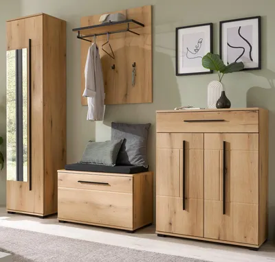 Produktbild von Garderobe Set 5-teilig "Design-D" in Evoke Eiche 230 x 200 cm