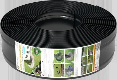 Produktbild von AMISPOL Elastische Rasenkante Kunststoff schwarz 12 m (125/4 mm) - Beeteinfassung Rund - Beetumrandung für Kurven - Blumenbeet Umrandung unsichtbar - Rasen und Beetbegrenzung aus stabilem Plastik
