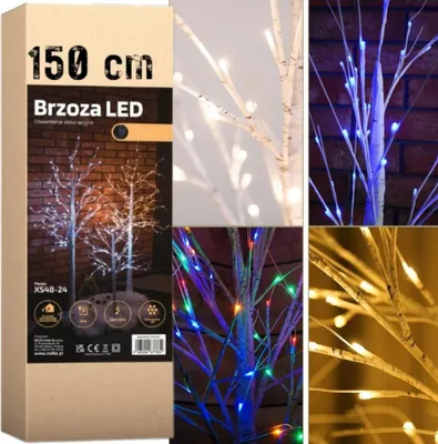 Obrázok produktu pre Vianočný stromček breza LED sviatočná dekorácia 150 cm 120 LED teplá farba
