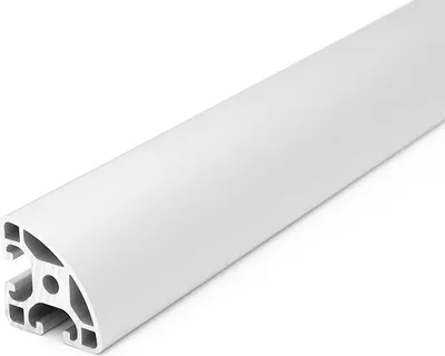 Produktbild von Länge 150mm - Design-Aluminiumprofil 40x40L Radius 40 - I-Typ Nut 8 (leicht), silber eloxier. Aluminium Profil 40x40 Alu Profil 40 x 40 Montage- Systemprofil