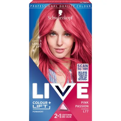 Obrázek produktu pro Barva na vlasy Schwarzkopf Live Colour + Lift L77 - Růžový odstín, Bezpečný & Živý Vzhled