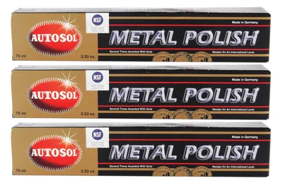 Produktbild von 3x AUTOSOL Metal Polish Edel Chromglanz Metall Politur Chrompolitur 75 ml