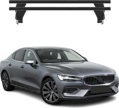 Image de Menabo Barres de toit Transversales pour Volvo S60 2018-2025 Alu Noir ABE 2x