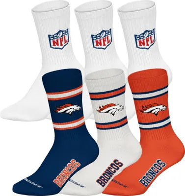 Produktbild von NFL Uni Socken, 6er Pack - NFL Teams, 6Pack Crew Socks, Football, Logo, Baumwollmischung Denver Broncos/Weiß 39-42