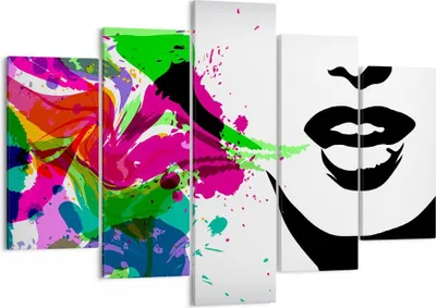 Produktbild von Bild auf Leinwand - Leinwandbild - Frau Gesicht Lippen Make-up - 150x100cm - Wand Bild - Wanddeko - Leinwanddruck - Bilder - Kunstdruck - Wanddekoration - Leinwand bilder - Wandkunst - EA150x100-2634