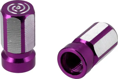 Zdjęcie produktu dla Zestaw: 2x nasadka zaworu "Hexagon", anodowana fioletowo