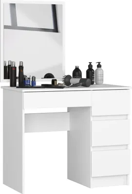Produktbild von Akord Schminktisch Mit Spiegel Rechts Weiß 90X50X142 Cm