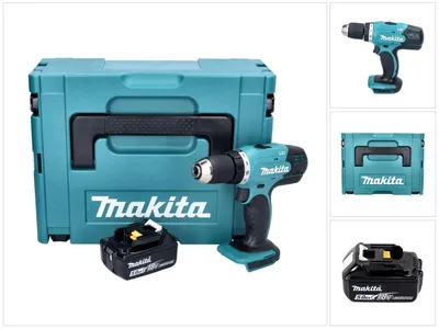 Obrázek produktu pro Makita DDF 453 T1J akumulátorový vrtací šroubovák 18 V 42 Nm + 1x akumulátor 5,0 Ah + Makpac - bez nabíječky