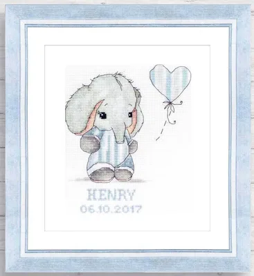 Image de Luca-S set point de croix avec cadre "Babyjunge I", motif à compter, 27x29,5cm