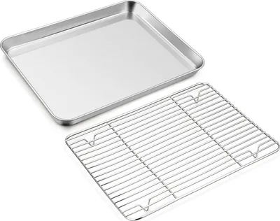 Produktbild von Joyfair Edelstahl Backblech mit Abkühlgitter Set 40.5x30.5x2.5cm
