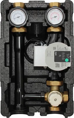 Produktbild von ProfiMix Heizkreispumpengruppe mit Drei-Wege-Mischer, Festwertthermostat 25-55°C und Wilo Para 25/6 Hocheffizienzpumpe