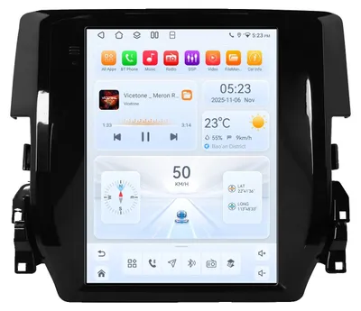 Image de Lecteur multimédia pour voiture, écran tactile, compatible avec plusieurs formats, adapté aux modèles Honda Civic de 2015 à 2020, caméra de recul QS4 AIPRO