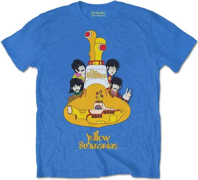 Produktbild von Die Beatles - gelbe U-Boot Sub Herren kleine T-Shirt - Mid Iris Blau
