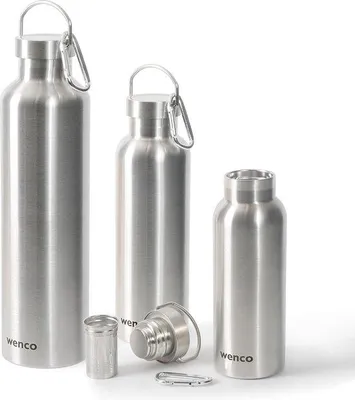Productafbeelding van Famanu roestvrijstalen drinkfles, 1 liter - Compact en praktisch