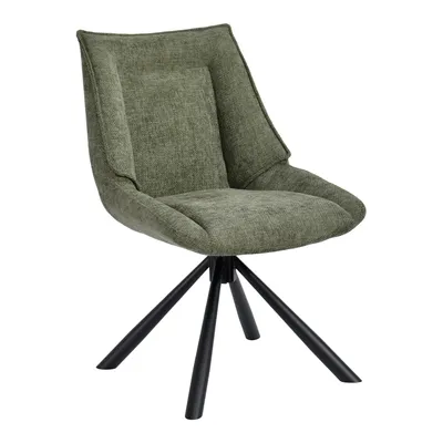 Produktbild von Duhome Esszimmerstuhl Ergonomischer Küchenstuhl 180° drehbar Stuhl aus Chenille Stoff und Metallgestell Loungestuhl mit Rückstellfunktion, Grün