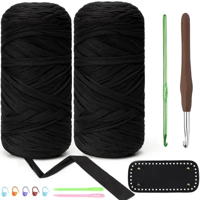 Produktbild von Häkelgarn Set 400 g mit Nadeln und Maschenmarkierern
