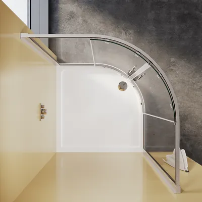 Produktbild von SONNI Viertelkreis Eckeinstieg 100x100 cm Runddusche Schiebetür Duschabtrennung Duschkabine